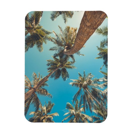 Palmen am Vintagen Tropical Beach Magnet (Vertikal)