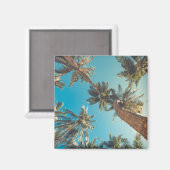 Palmen am Vintagen Tropical Beach Magnet (Vorderseite/Rückseite)