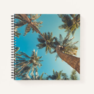 Palmen am Vintagen Tropical Beach Notizblock