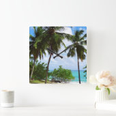 Palmen an der tropischen Seascape Wall Uhr (Zuhause)