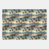 Palmen an einem Strand mit Blick aufs Meer Geschenkpapier Set (Vorderseite 2)
