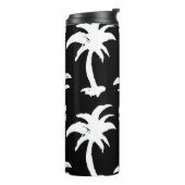 Palmen, Ananas, monochrome Muster. Thermosbecher (Nach links gedreht)