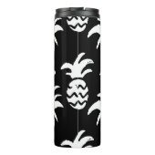 Palmen, Ananas, monochrome Muster. Thermosbecher (Rückseite)