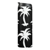 Palmen, Ananas, monochrome Muster. Thermosbecher (Nach rechts gedreht)