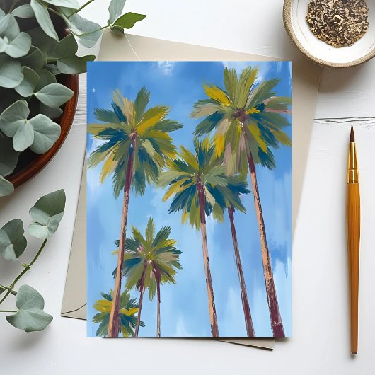 Palmen Aquarell Postkarte