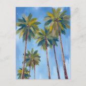 Palmen Aquarell Postkarte (Vorderseite)