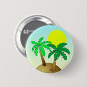 Palmen auf Blau mit Sonne Button (Vorne & Hinten)