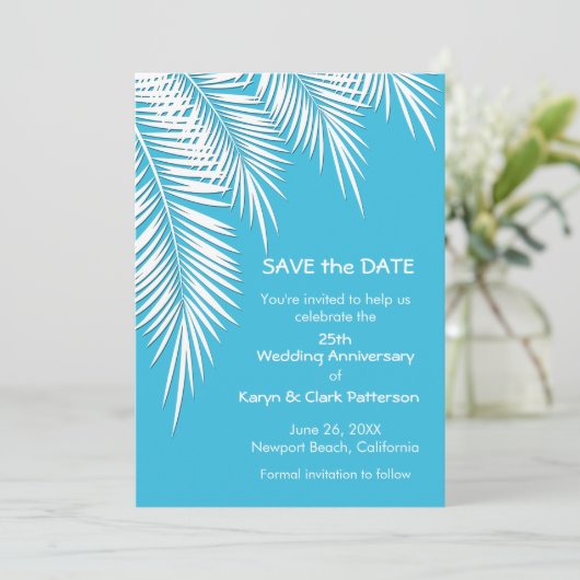 Palmen auf blau SPEICHERN DIE DATENKARTEN (Stehend Vorderseite)