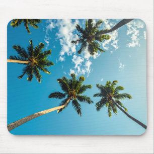 Palmen auf blauem Himmel Skateboard Mousepad