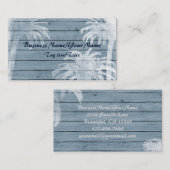 Palmen auf dem rustikalen Wald Background Beach Visitenkarte (Vorne/Hinten)