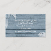 Palmen auf dem rustikalen Wald Background Beach Visitenkarte (Rückseite)