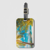 Palmen auf dem Sonnenuntergang Gepäckanhänger (Vorderseite Vertikal)