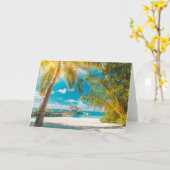 Palmen auf dem Sonnenuntergang Karte (Gelbe Blume)