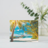 Palmen auf dem Sonnenuntergang Postkarte (Stehend Vorderseite)