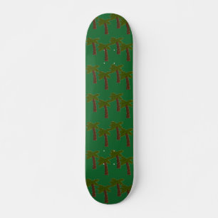 Palmen auf dunkelgrün skateboard