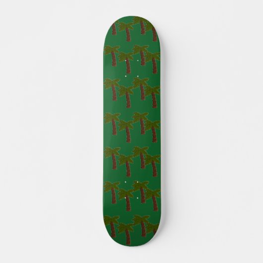Palmen auf dunkelgrün skateboard (Vorne)