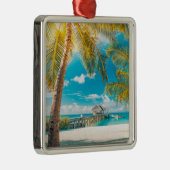 Palmen auf einem schönen Sonnenuntergang Ornament Aus Metall (Rechts)