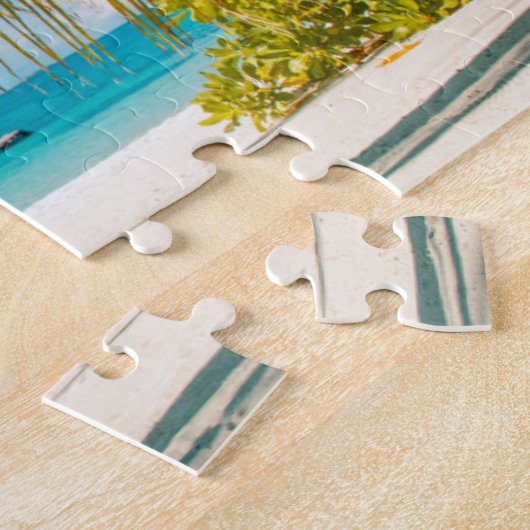 Palmen auf einem schönen Sonnenuntergang Puzzle (Seite)