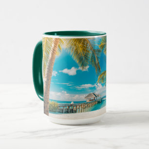 Palmen auf einem schönen Sonnenuntergang Tasse