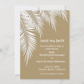 Palmen auf Gold SPEICHERN DATE Cards (Vorderseite)
