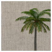 Palmen auf natürlichen Leinenstoffen Stoff (Nahaufnahme)