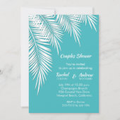 Palmen auf Türkis Bridal Dusche Einladungen (Vorderseite)