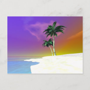 Palmen auf Weiß Postkarte