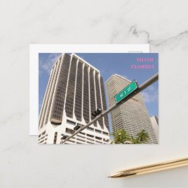 Palmen aus weißen Gebäude Miami Florida - Reise Postkarte