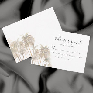 Palmen Bäume Küstenwasser Hochzeit RSVP Karte