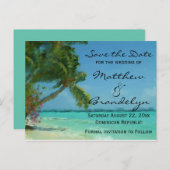 Palmen Bäume Ozean Save the Date Postkarten (Vorne/Hinten)