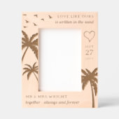 Palmen Bäume Vögel Herz Romantischer Strand Hochze Geätzte Rahmen (Vorderseite)