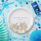 Palmen Bäume Wasserfarbenhochzeit Pappteller (Party)