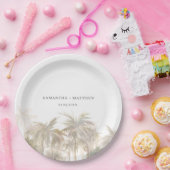 Palmen Bäume Wasserfarbenhochzeit Pappteller (Party)