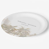 Palmen Bäume Wasserfarbenhochzeit Pappteller (Schrägansicht)