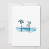 Palmen, Beach House, String Lights Retirement Part Einladung (Rückseite)