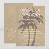 Palmen & Beach Sand Hochzeit Einladung (Vorne/Hinten)