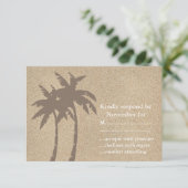Palmen & Beach Sand UAWG RSVP Karte (Stehend Vorderseite)