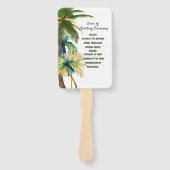 Palmen, Beach Watercolor Hochzeitsfans Fächer (Vorderseite)