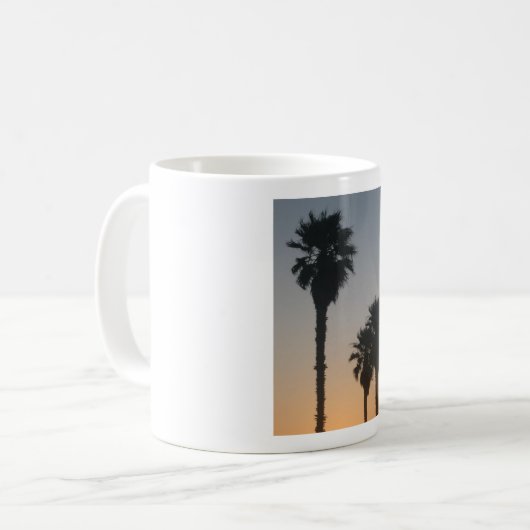 Palmen bei Sonnenuntergang Kaffeetasse (Vorderseite Links)