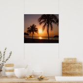 Palmen bei Sonnenuntergang Poster (Küche)