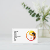 Palmen bei Sunset Yin Yang Business Card Visitenkarte (Stehend Vorderseite)