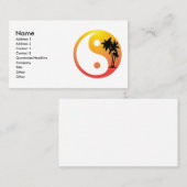 Palmen bei Sunset Yin Yang Business Card Visitenkarte (Vorne/Hinten)