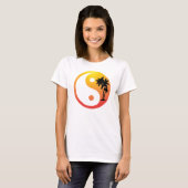 Palmen bei Sunset Yin Yang T-Shirt (Vorne ganz)