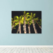 Palmen beim nächtlichen Foto - Premium Wrapper Can Leinwanddruck (Insitu (Holzboden))