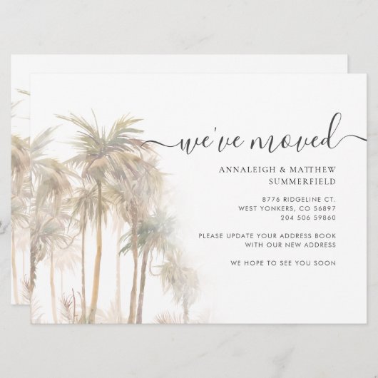 Palmen bewegen Zuhause Wir haben Wasserfarbe versc (Vorne/Hinten)