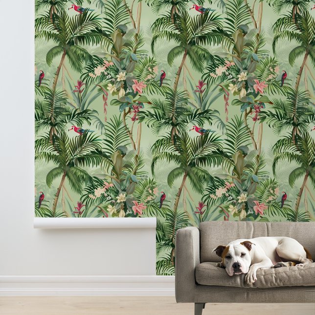 Palmen-Blätter für tropische Waldvögel Tapete (Von Creator hochgeladen)