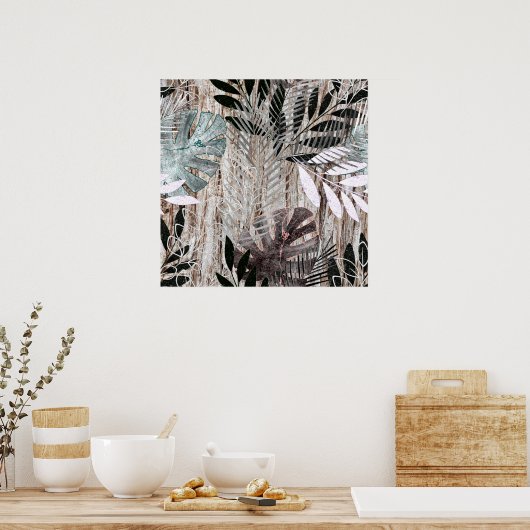 Palmen, Blätter, tropisch, botanisch Poster (Küche)