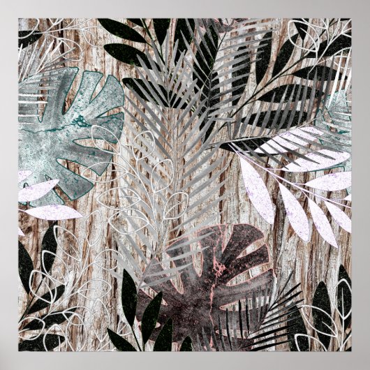 Palmen, Blätter, tropisch, botanisch Poster (Vorne)