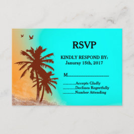 Palmen Blau Ozean Strand Hochzeit UAWG strand2 RSVP Karte