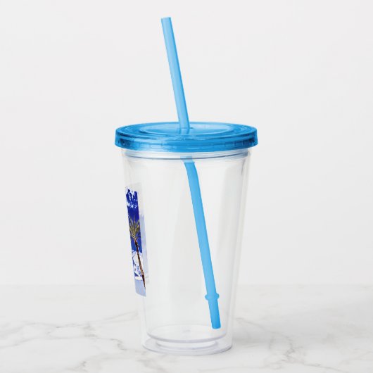 Palmen Blauer Himmel Acryltrinkbecher (Links)